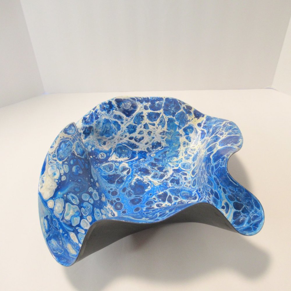 Acrylic Flow painted Record Bowl